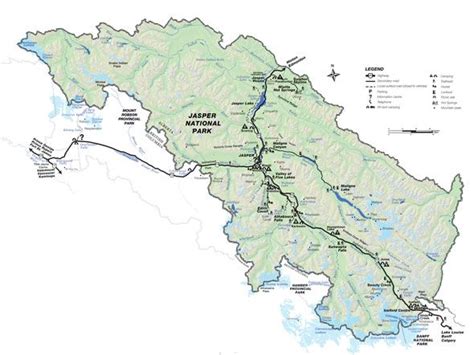 Jasper Park Map Jasper Park, Jasper National Park, Map Projects, Boreal ...