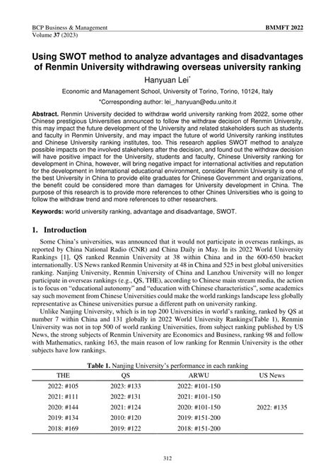 (PDF) Using SWOT method to analyze advantages and disadvantages of ...