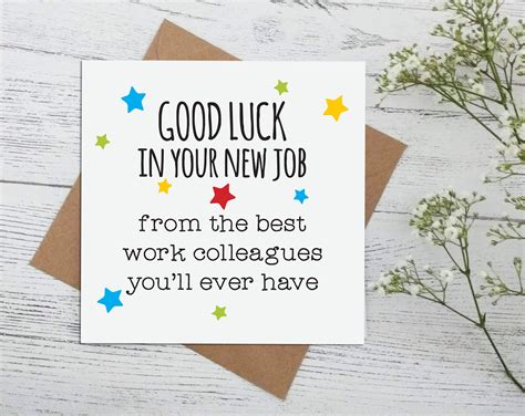 NEW JOB GREETING Card Good Luck Best Work Colleagues - Etsy UK