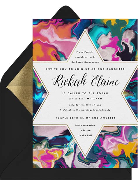 Bat Mitzvah Invitations: Etiquette, Wording, and Guest Lists - STATIONERS