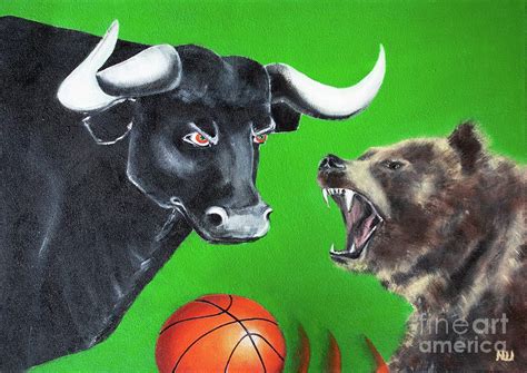 Bull And Bear Painting by Nadia Sh Mikhailo - Fine Art America