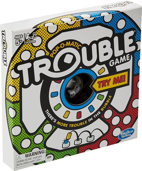 Amazon.com: Hasbro Gaming Trouble Board Game for Kids Ages 5 and Up 2-4 ...