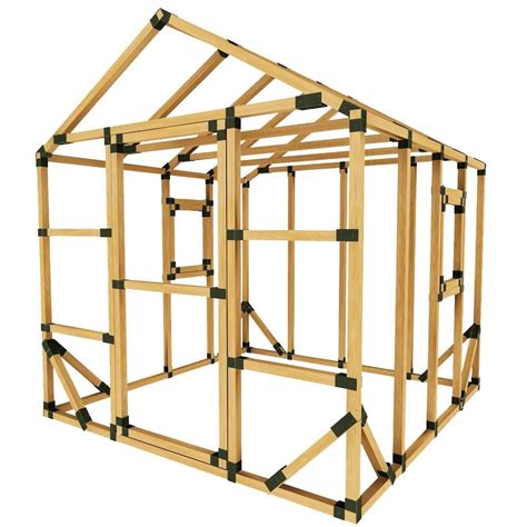 8X8 Large Playhouse Kit - E-Z Frame Structures Storage Shed Kits, Wood ...