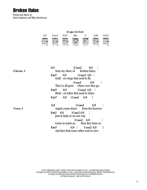 Broken Halos by Chris Stapleton - Guitar Chords/Lyrics - Guitar Instructor