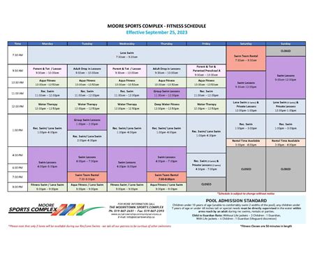 Pool Schedule – St. Clair Township Community Services