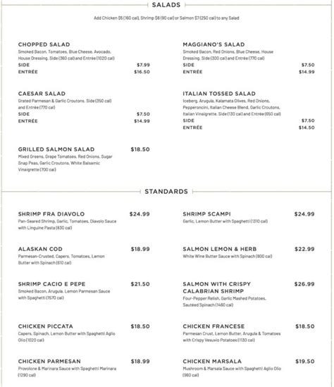 Maggiano's Little Italy Bridgewater Township, NJ Menu (Updated ...