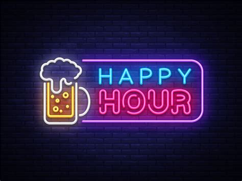 Happy Hour Beer Bar Neon Sign | Neon signs, Happy hour beer, Cool neon ...