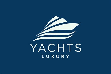 Modern super yacht vector logo design. Luxury yacht club logo line icon ...