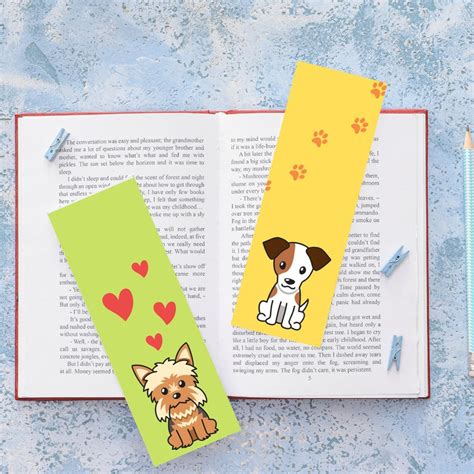 Cute Dog Printable Bookmarks for Kids Bookmark Set Digital Bookmarks ...