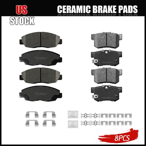 Front & Rear Ceramic Brake Pads w/ Hardware for Acura CL Honda Accord ...