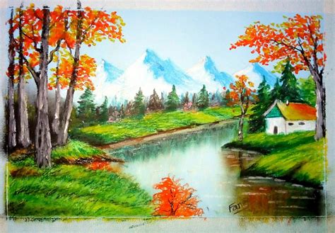 A Unique beautiful landscape drawing in 2019|| Oil pastel Drawing ...