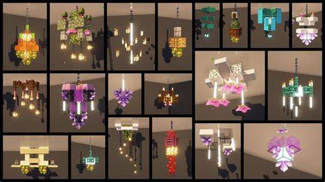 20 Minecraft Chandelier Design Ideas | Ceiling Light Build Hacks - YouTube