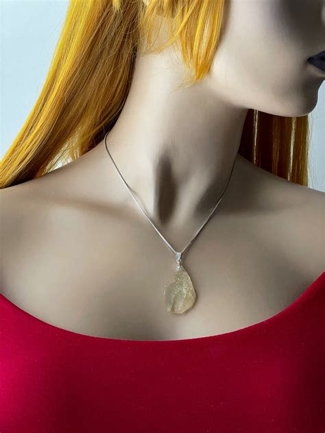 Genuine Libyan Desert Glass Pendant Sterling Silver Golden - Etsy