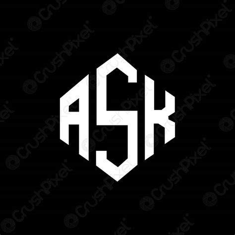 ASK letter logo design with polygon shape. ASK polygon and - stock ...