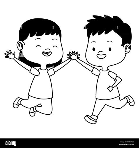 Happy Kid Clipart Black And White