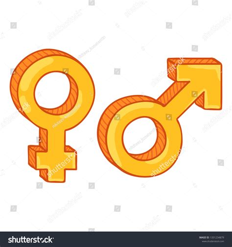 Vector Cartoon Gender Symbols Male Female Stock Vector (Royalty Free ...