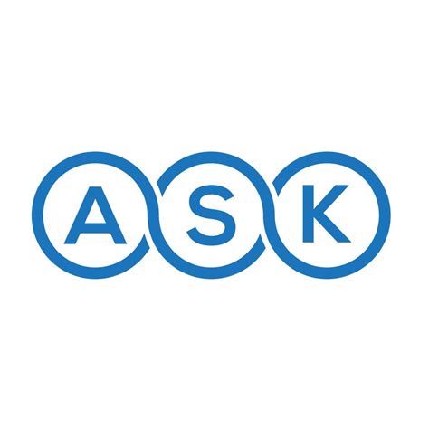 ASK letter logo design on white background. ASK creative initials ...