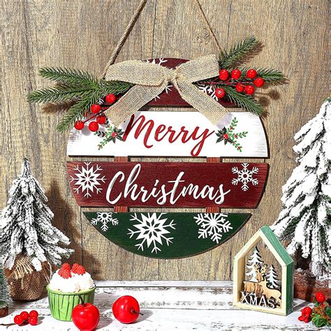 Merry Christmas Wreath Sign Rustic Holiday Decor - China Home Decor ...