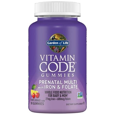 Garden of Life Vitamin Code - Prenatal Multi Gummies with Iron & Folate ...