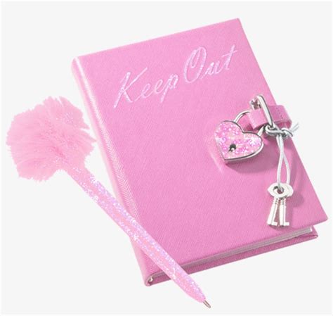 💘 Diary Cute Girly Retro Glittery Kawaii Cutesticker - Pink Diary ...