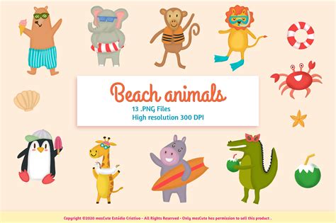 Summer Animals Clipart Graphic by mascuteestudio · Creative Fabrica