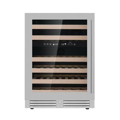 Dual Zone 24 Inch Under Counter LOW-E Glass Door Wine Cooler