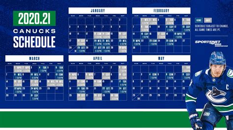 Canucks full 56 game schedule : r/canucks