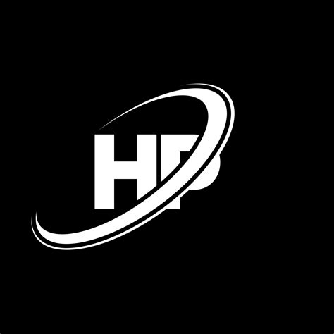 HP H P letter logo design. Initial letter HP linked circle uppercase ...