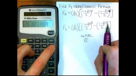 Fibonacci Formula on TI-30Xa Calculator - YouTube