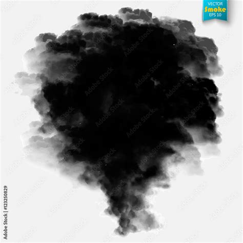 Black fog or smoke isolated transparent special effect. Black vector ...