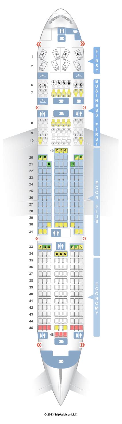 SeatGuru Seat Map United Boeing 777-200 (772) V2 Three Class Intl ...