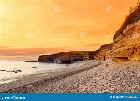 Impressive Red Sandstones of the Ladram Bay on the Jurassic Coast, a ...