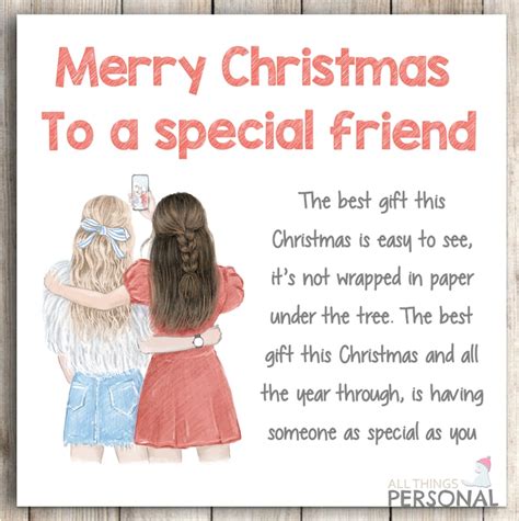 Best Friends Christmas Card Handmade Special Friend - Etsy UK