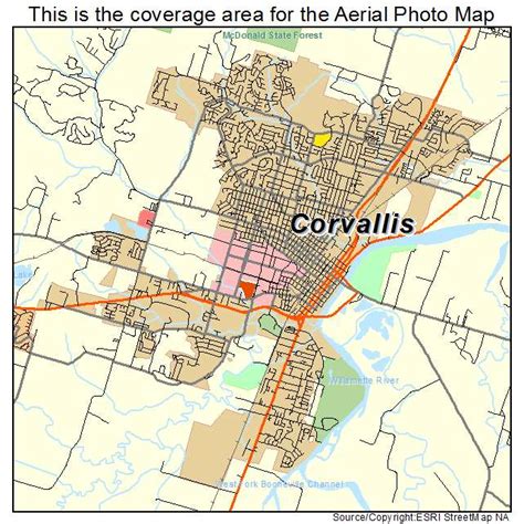 Aerial Photography Map of Corvallis, OR Oregon