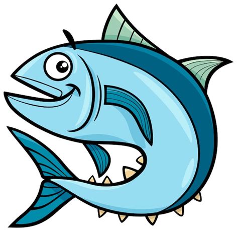 Tuna fish cartoon character | Premium Vector