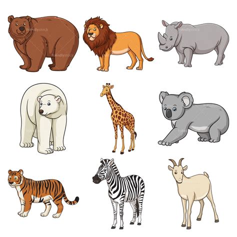 Wild Animals Clipart Vector Collection - FriendlyStock