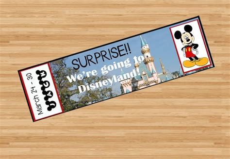 Printable Ticket to Disneyland Disney World with Custom Name