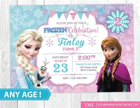 Frozen Birthday Invitation Printable, Frozen Invitation, Frozen ...