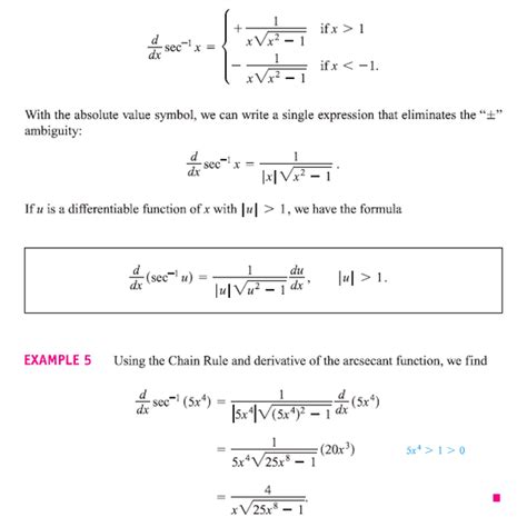 Derivative of Inverse Secant