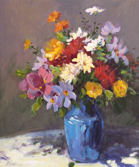 9+ Blue Flowers In Vase Painting Article - PAINTSWC