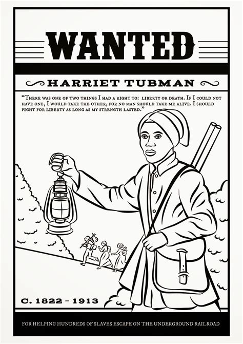 Amazing Women of History: Harriet Tubman - Free Colouring Page, Links ...