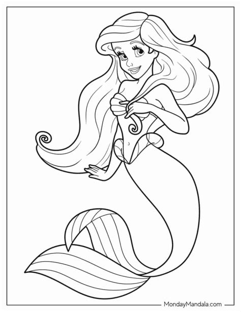 Ariel Coloring Pages For Kids Printable