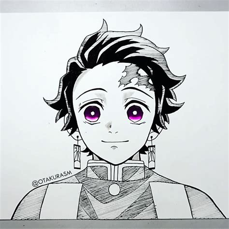 Tanjiro kamado | Dibujos faciales, Colorear anime, Dibujos sencillos