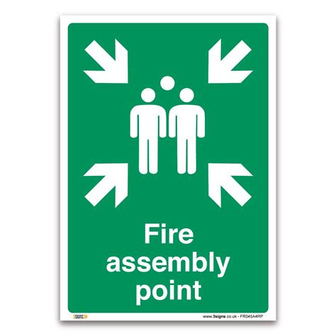 Buy Fire assembly point Sign - A4 1mm Rigid Plastic Sign - Fire Action ...