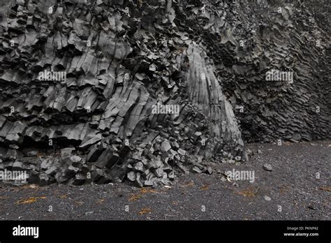 Reynisfjara Volcanic Basalt Formations Iceland Black Sand Beach Stock ...