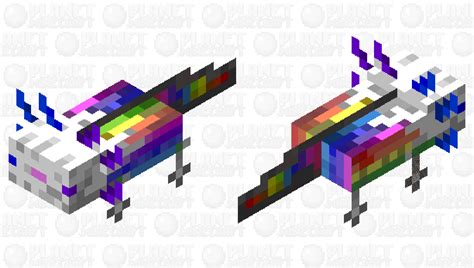 Rainbow Axolotl Minecraft Mob Skin