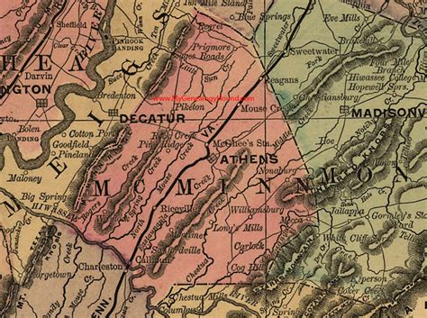 McMinn County, Tennessee 1888 Map