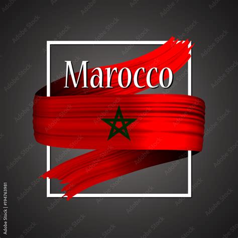 Morocco flag. Official national colors. Moroccan 3d realistic ribbon ...