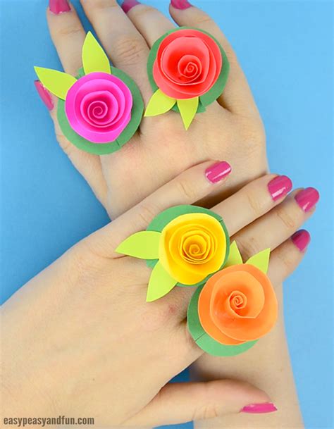 DIY Flower Paper Rings - Handy Craft Template Included - Easy Peasy and Fun