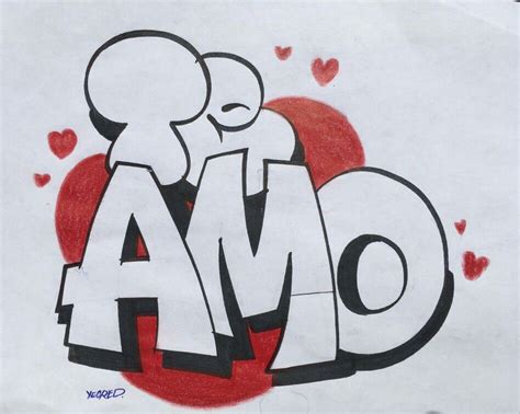 Graffiti Te Amo with Love Hearts